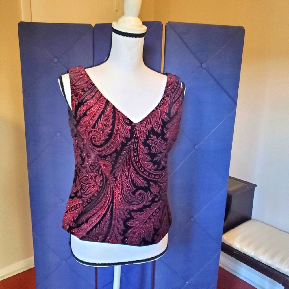 Size Large Red and Black sleeveless top